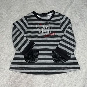 Calvin Klein black and gray long sleeve top